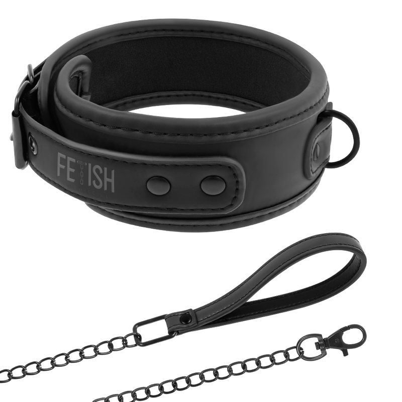 FETISH SUBMISSIVE - COLLIER CHAÎNE DOUBLURE EN NEOPRÈNE