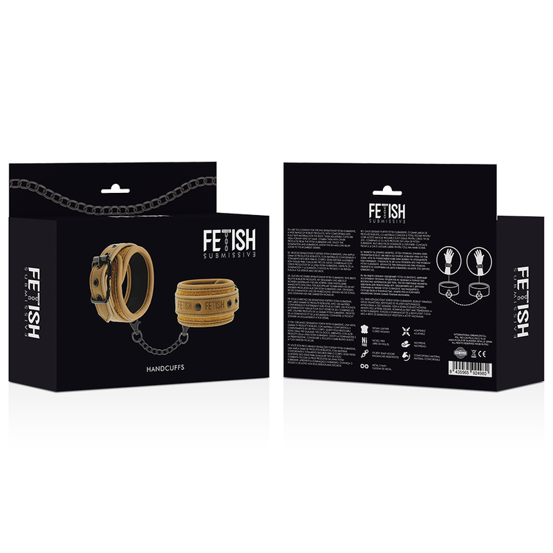 FETISH SUBMISSIVE ORIGIN - MENOTTES EN CUIR VEGAN AVEC DOUBLURE EN NÉOPRÈNE