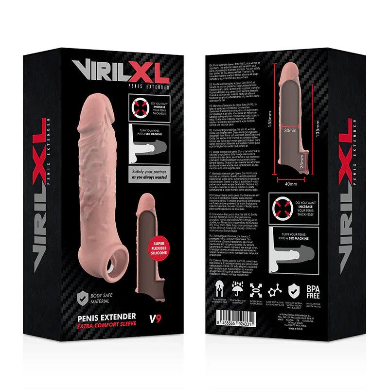 VIRILXL - EXTENSION NATURELLE DU PÉNIS EN SILICONE LIQUIDE V9 - Incandessens