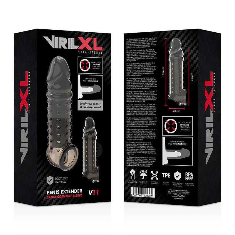 VIRILXL - EXTENSION ET GAINE DE PÉNIS V11 NOIR - Incandessens