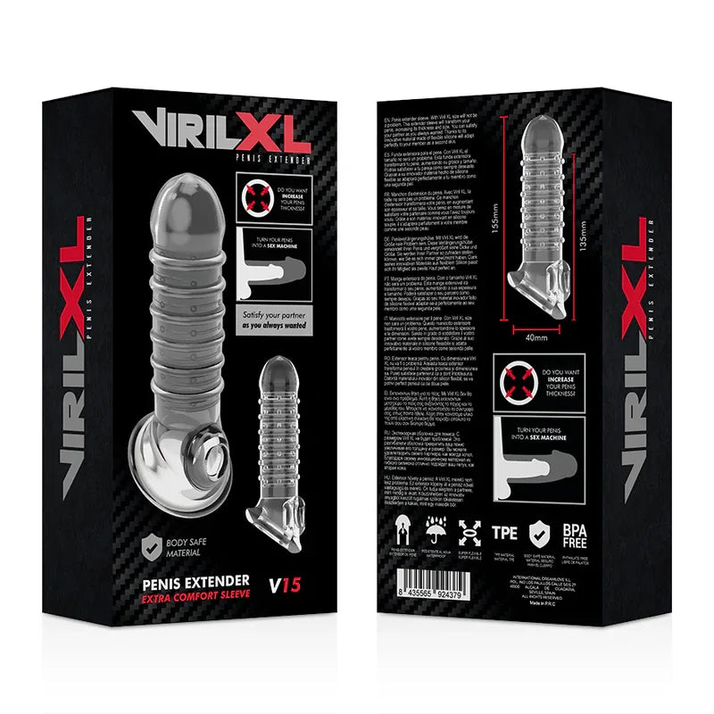 VIRILXL - GAINE EXTENSION DE PÉNIS TRANSPARENTE - Incandessens