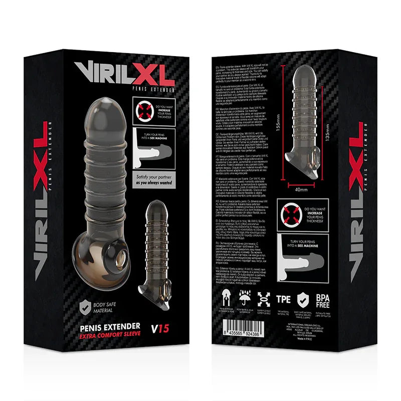 VIRILXL - EXTENSION ET GAINE DE PÉNIS V15 NOIRE - Incandessens