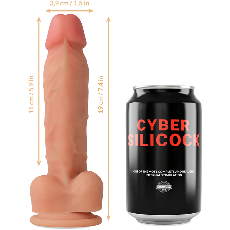 CYBER SILICOCK - GODE CEINTURE EN SILICONE LIQUIDE OLIVER AVEC 3 ANNEAUX GRATUITS