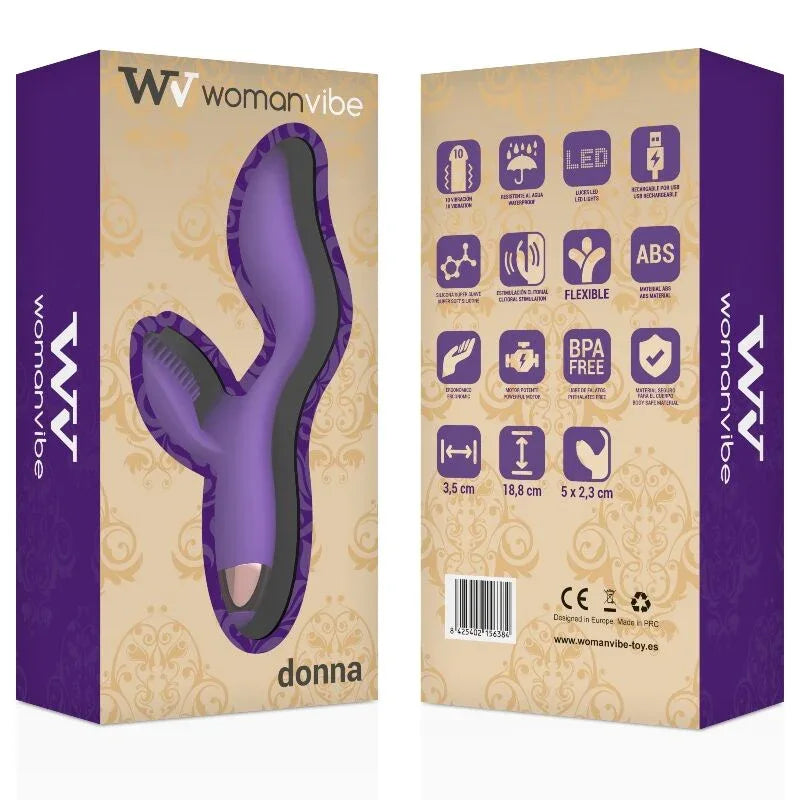 WOMANVIBE - VIBRATEUR EN SILICONE RECHARGEABLE DONNA - Incandessens