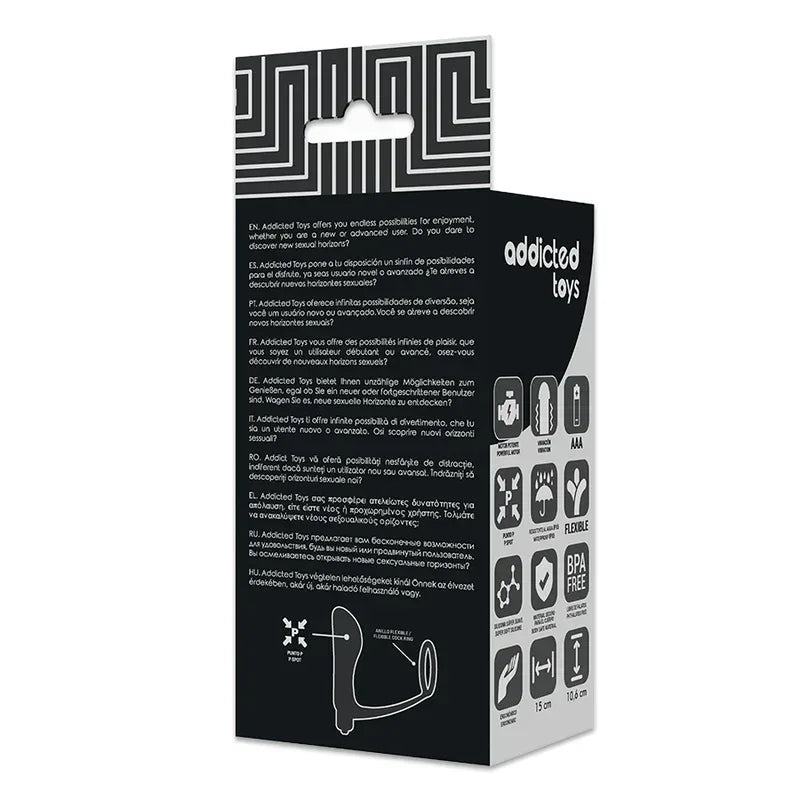 ADDICTED TOYS - PLUG ANAL VIBRANT AVEC ANNEAU PÉNIS - Incandessens