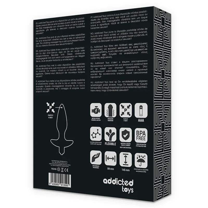 ADDICTED TOYS - MASSAGER PLUG ANAL AVEC VIBRATION NOIR - Incandessens