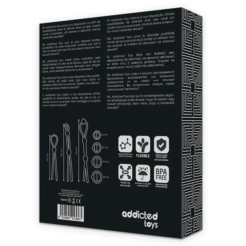 ADDICTED TOYS - ENSEMBLE DANNEAU PÉNIAL FLEXIBLE EN SILICONE 7 PIÈCES - Incandessens