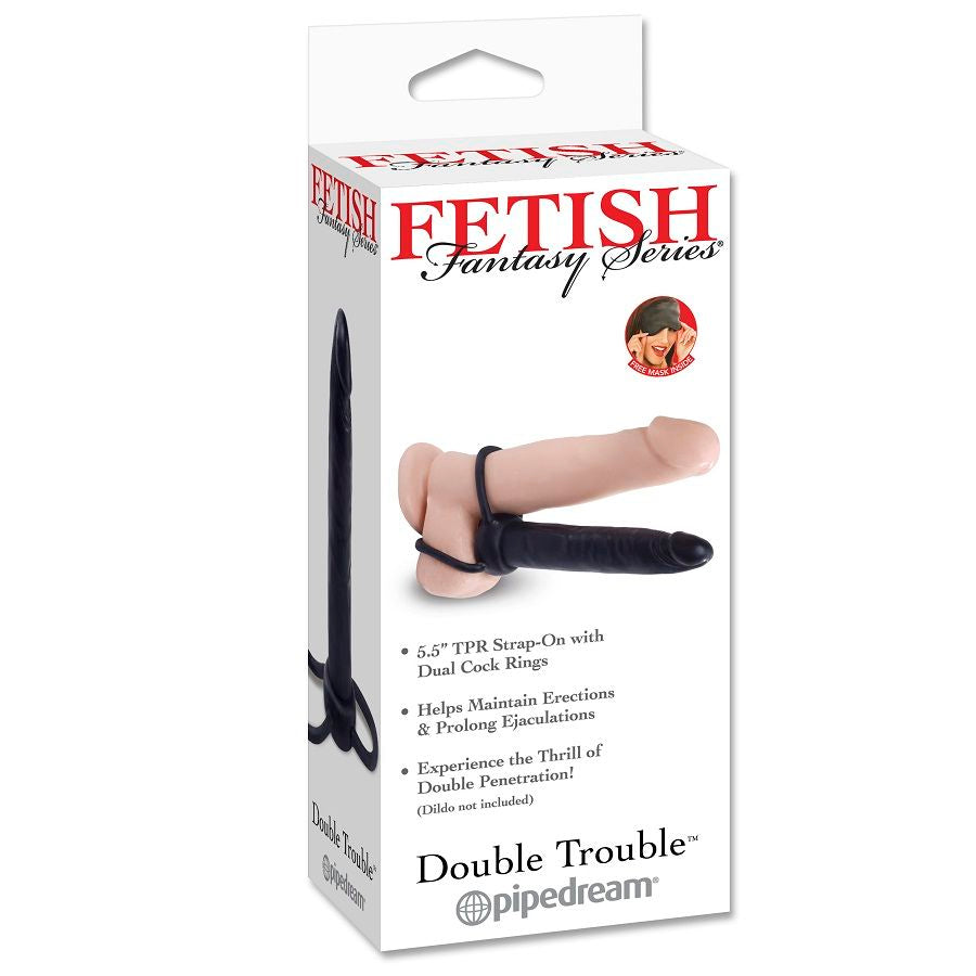 FETISH FANTASY SERIES - ANNEAU PÉNIEN DOUBLE PÉNÉTRATION 2 EN 1 PLAISIR DÉCUPLÉ