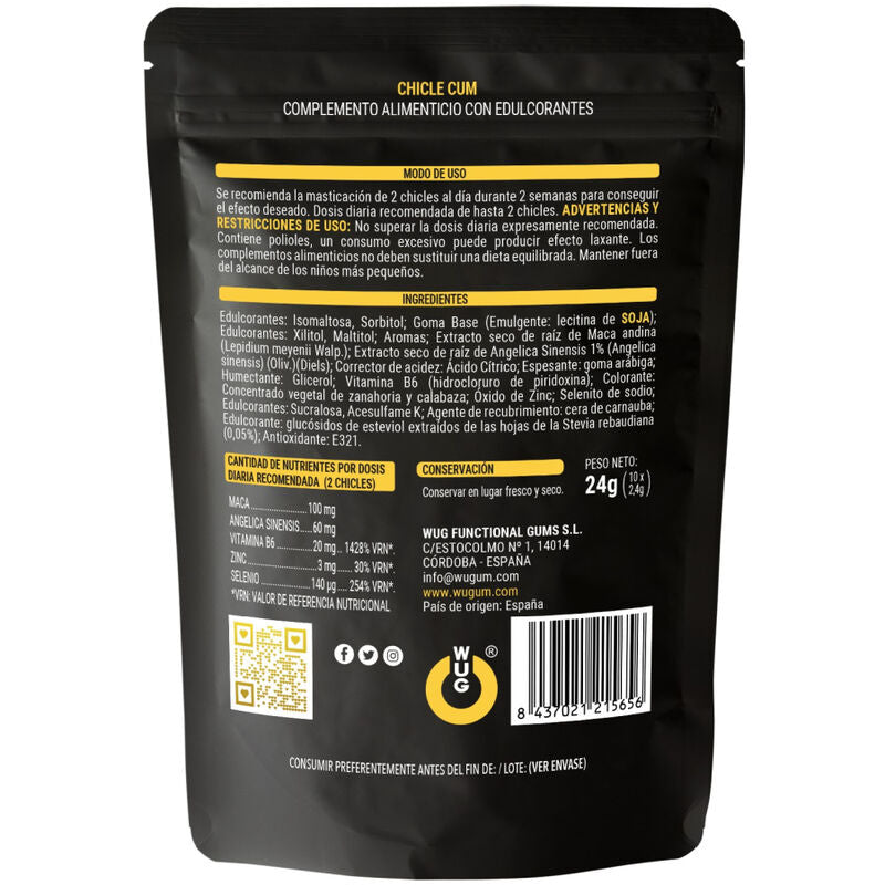 WUG SEX SENSE - CUM AUGMENTATION DE L'ÉJACULATION GOMME ET SPERME SAVEUR BANANE 10 UNITÉS