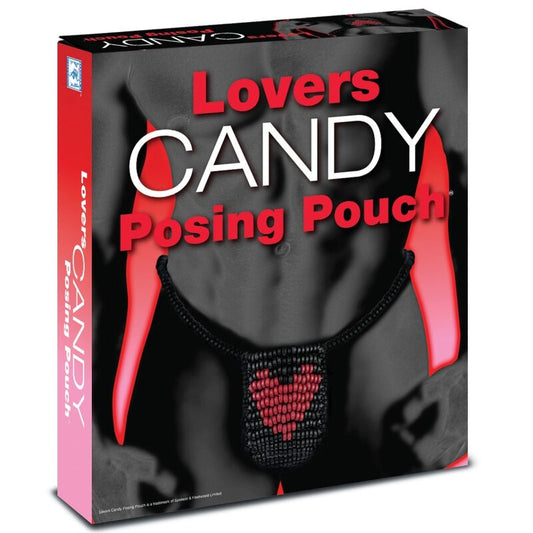 SPENCER & FLEETWOOD - STRING COMESTIBLE CANDY THONG HOMME TUTTI FRUTTI - NOIR CŒUR ROUGE