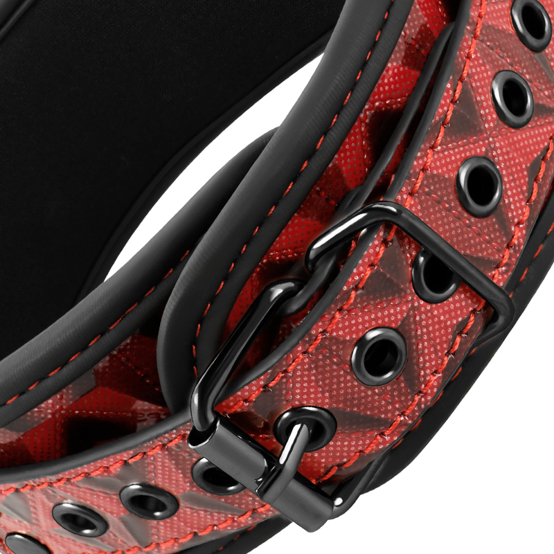 BEGME - COLLIER ÉDITION ROUGE AVEC PINCES TETONS AVEC DOUBLURE EN NÉOPRÈNE