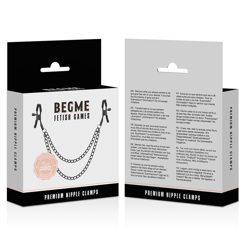 BEGME - PINCES  MAMELON ROUGE EDITION AVEC CHAÎNE