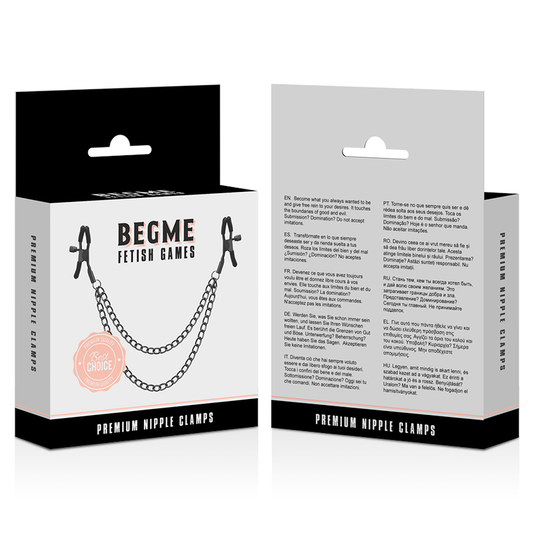 BEGME - PINCES  MAMELON ROUGE EDITION AVEC CHAÎNE