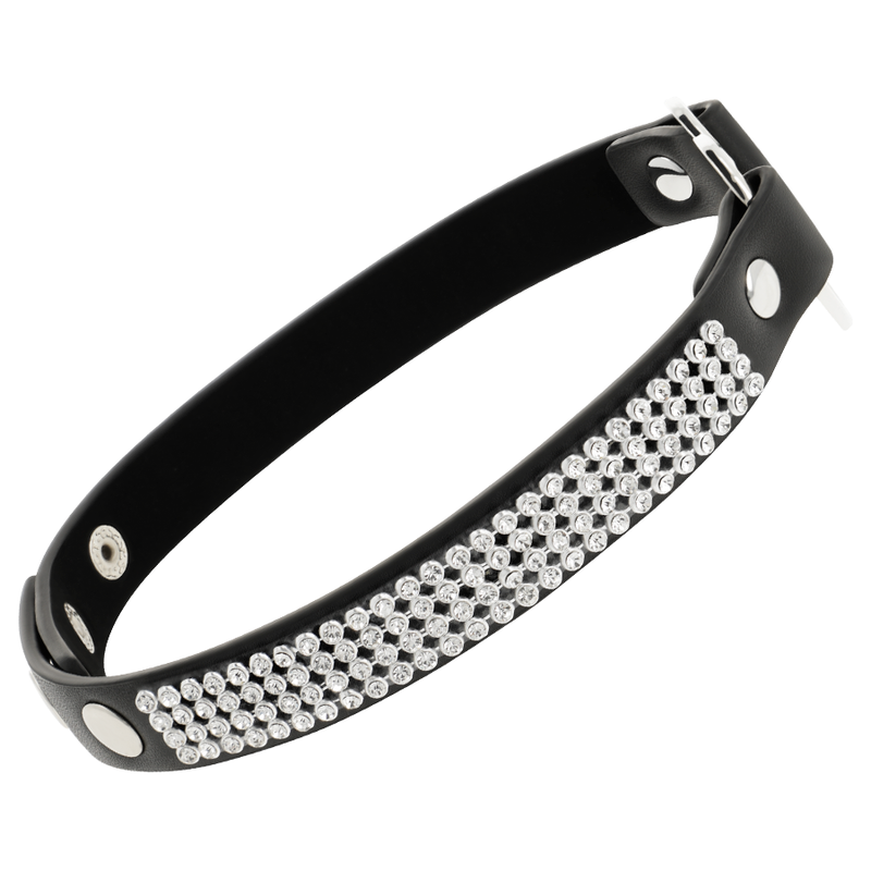 COQUETTE - COLLIER TOUR COU CUIR VEGAN NOIR CŒUR FÉTICHISTE BDSM