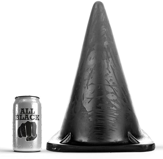 ALL BLACK - PLUG ANAL TRIANGULAIRE NOIR 30 CM Ø 18 CM
