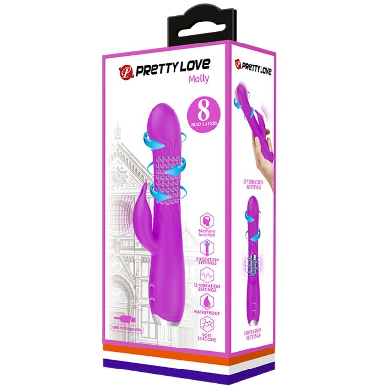 PRETTY LOVE - VIBROMASSEUR MOLLY AVEC ROTATION RECHARGEABLE