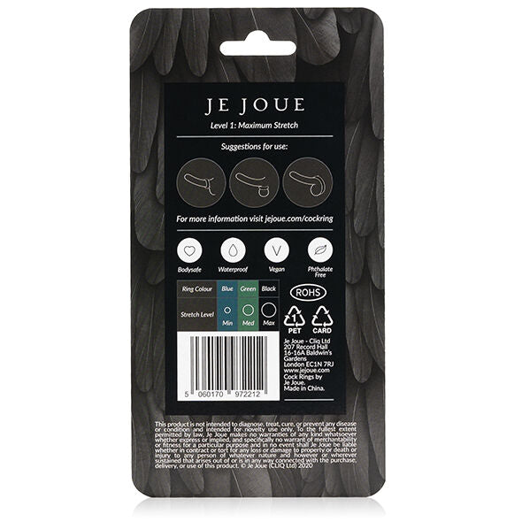 JE JOUE - ANNEAU COCKRING EN SILICONE EXTENSION MAXIMALE NOIR
