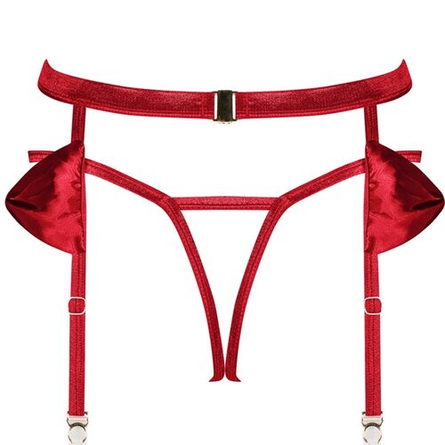 OBSESSIVE - RUBINESA PORTE JARRETELLES SATIN ROUGE
