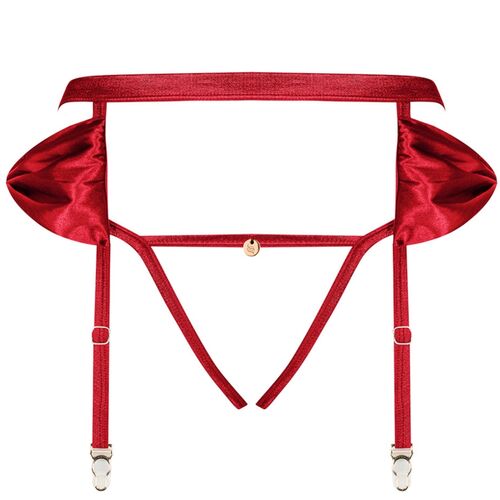 OBSESSIVE - RUBINESA PORTE JARRETELLES SATIN ROUGE