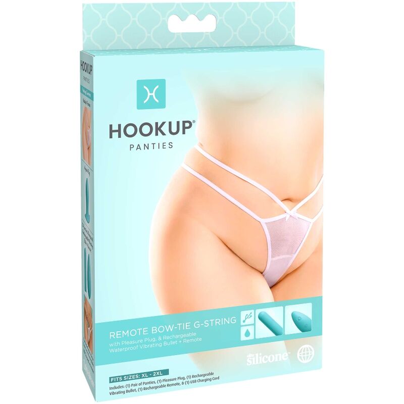 HOOK UP PANTIES - STRING VIBRANT BOW-TIE XL/XXL