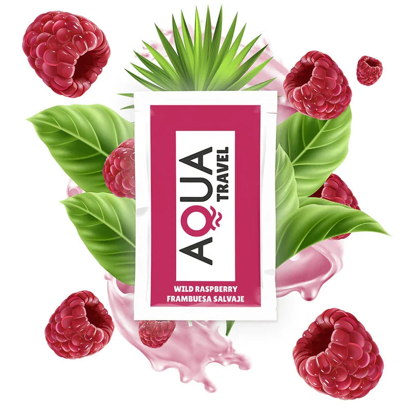 AQUA TRAVEL - LUBRIFIANT À BASE D'EAU SAVEUR FRAMBOISE SAUVAGE 6 ML - Incandessens