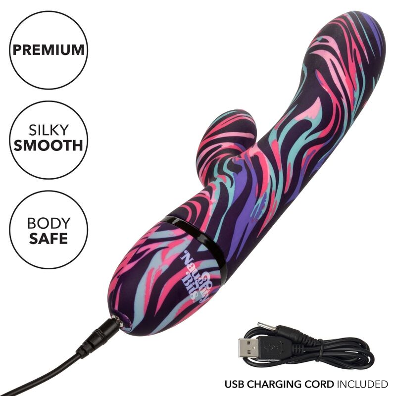 CALEXOTICS - VIBROMASSEUR DOUBLE STIMULATION POINT G & CLITORIS - 10 MODES USB
