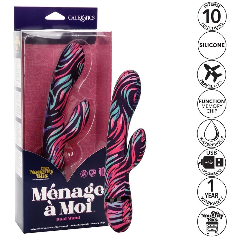 CALEXOTICS - VIBROMASSEUR DOUBLE STIMULATION POINT G & CLITORIS - 10 MODES USB