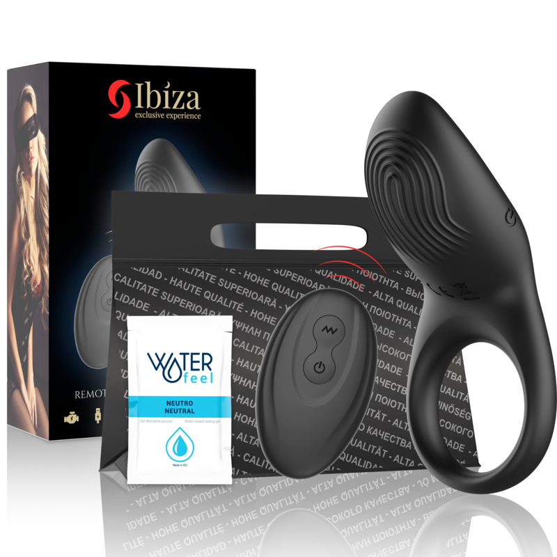 IBIZA - ANNEAU VIBRANT TÉLÉCOMMANDÉ COUPLE 10 MODES RECHARGEABLE USB ÉTANCHE