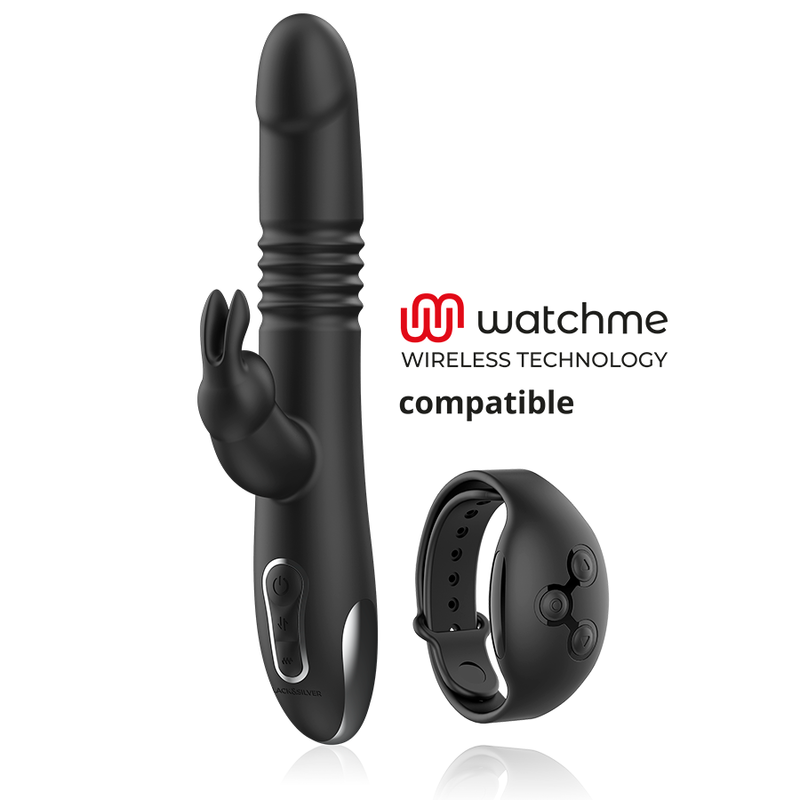 BLACK&SILVER - VIBROMASSEUR VA & VIENT COMPATIBLE AVEC LA TECHNOLOGIE SANS FIL WATCHME