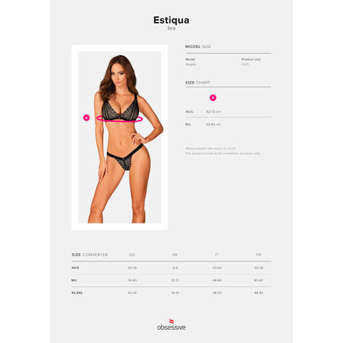 OBSESSIVE - SOUTIEN-GORGE DENTELLE ESTIQUA NOIR XS/S