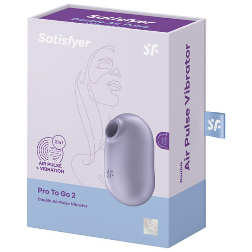SATISFYER - STIMULATEUR ET VIBRATEUR DOUBLE AIR PULSE PRO TO GO 2