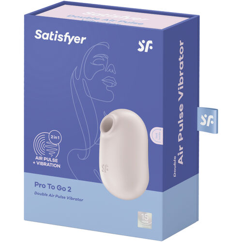 SATISFYER - STIMULATEUR ET VIBRATEUR DOUBLE AIR PULSE PRO TO GO 2