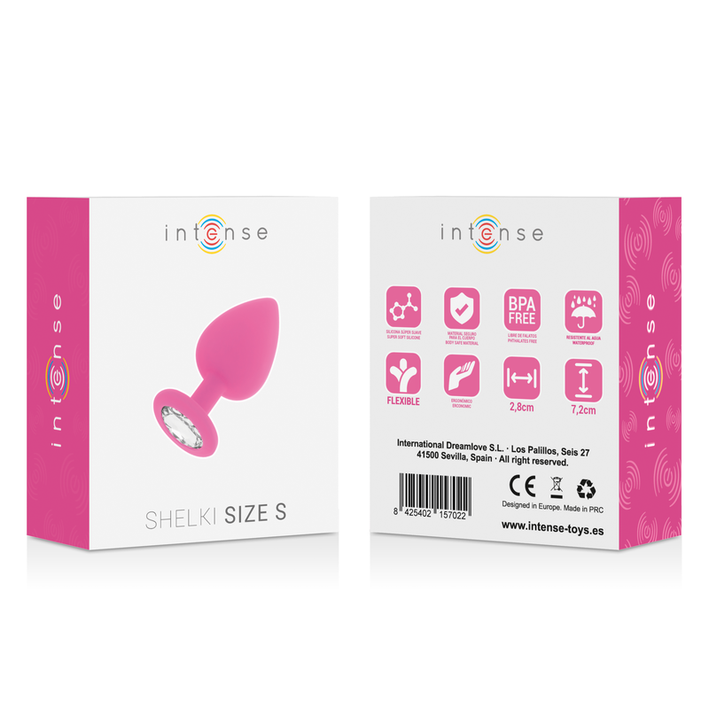 INTENSE - PLUG ANAL SHELKI SILICONE BASE DIAMANT FUCHSIA TAILLE S