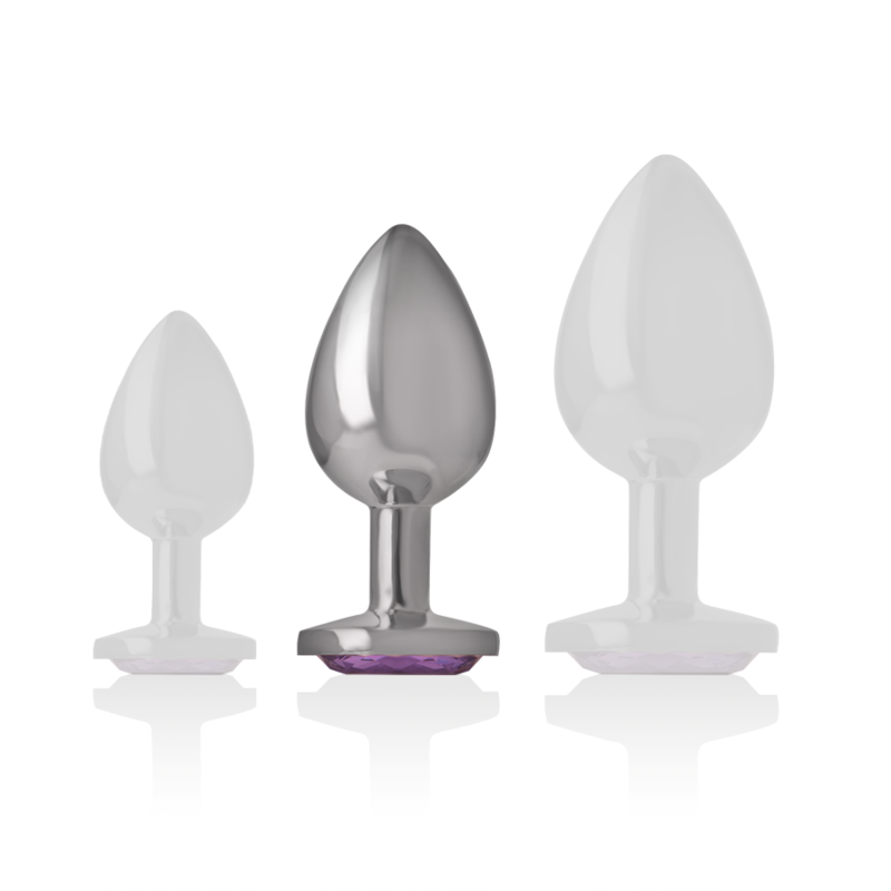 INTENSE PLUG ANAL MÉTAL ALUMINIUM CRISTAL VIOLET TAILLE M BIJOU LUXE WATERPROOF