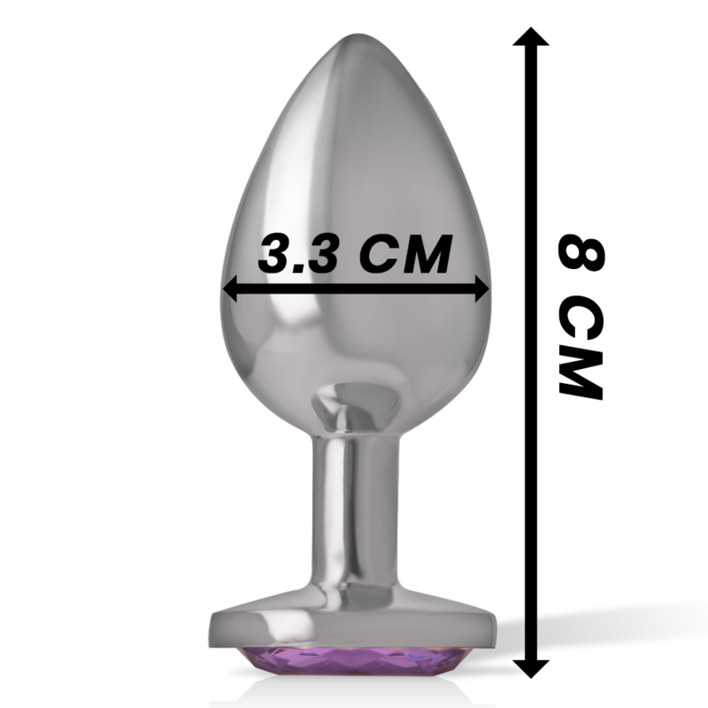 INTENSE PLUG ANAL MÉTAL ALUMINIUM CRISTAL VIOLET TAILLE M BIJOU LUXE WATERPROOF