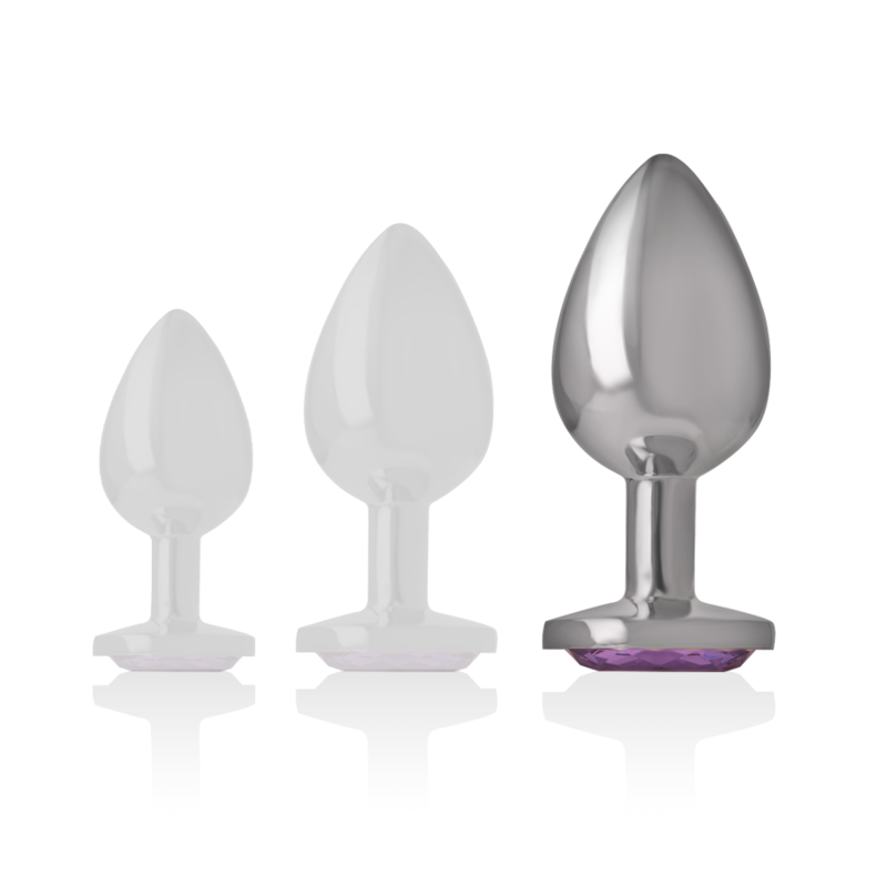 INTENSE PLUG ANAL MÉTAL ALUMINIUM CRISTAL VIOLET TAILLE L BIJOU LUXE 175G
