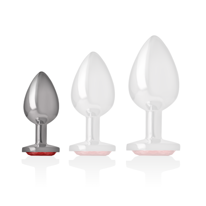 INTENSE PLUG ANAL MÉTAL ALUMINIUM CRISTAL ROUGE TAILLE S BIJOU LUXE WATERPROOF