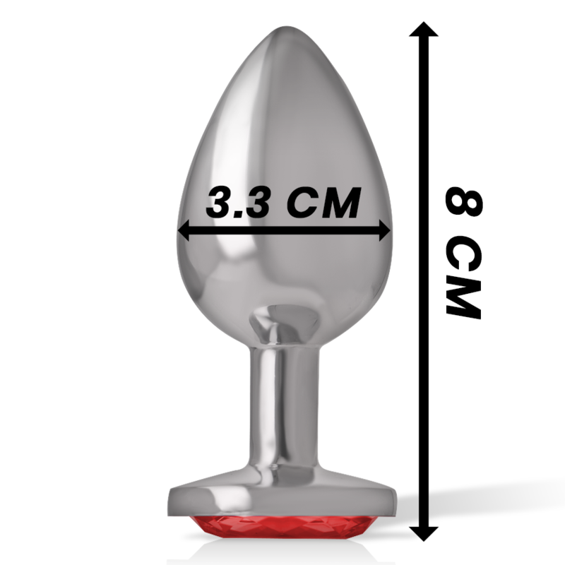 INTENSE PLUG ANAL MÉTAL ALUMINIUM CRISTAL ROUGE TAILLE M BIJOU LUXE WATERPROOF