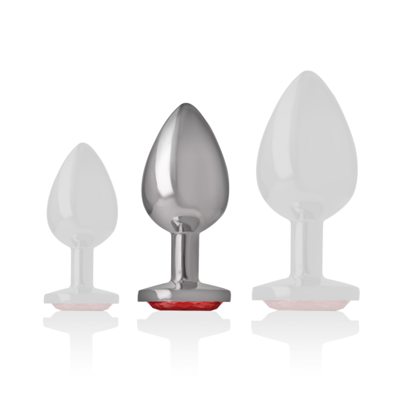 INTENSE PLUG ANAL MÉTAL ALUMINIUM CRISTAL ROUGE TAILLE M BIJOU LUXE WATERPROOF
