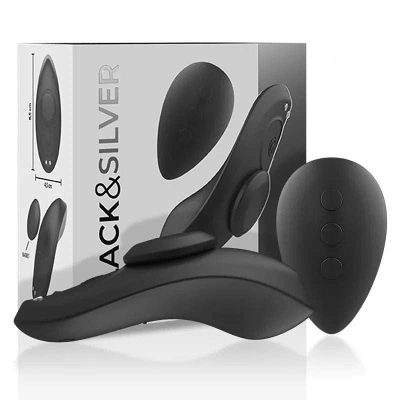 BLACK&SILVER - CULOTTE VIBRANTE RECHARGEABLE EN SILICONE PRESTON NOIRE - Incandessens