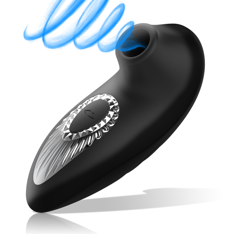 BLACK&SILVER - STIMULATEUR CLITORIDIEN DRAKE ASPIRATION 10 MODES SILICONE RECHARGEABLE NOIR