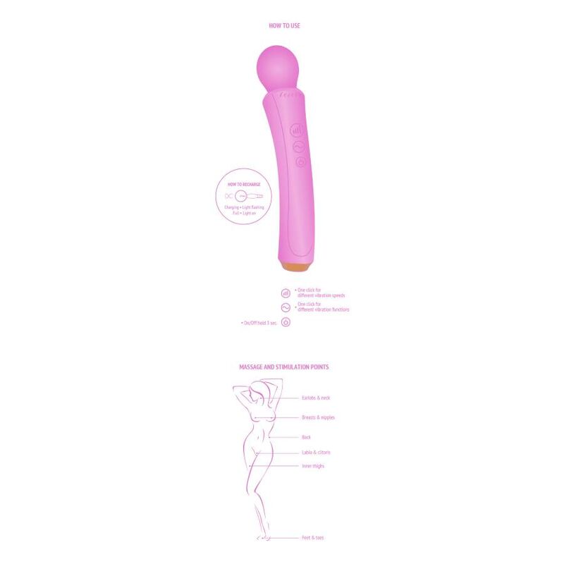 XOCOON - VIBROMASSEUR WAND COURBE FUCHSIA