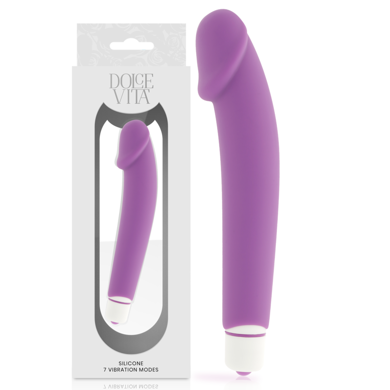 DOLCE VITA - VIBRATEUR RÉALISTE VIOLET SILICONE 7 MODES WATERPROOF 158MM