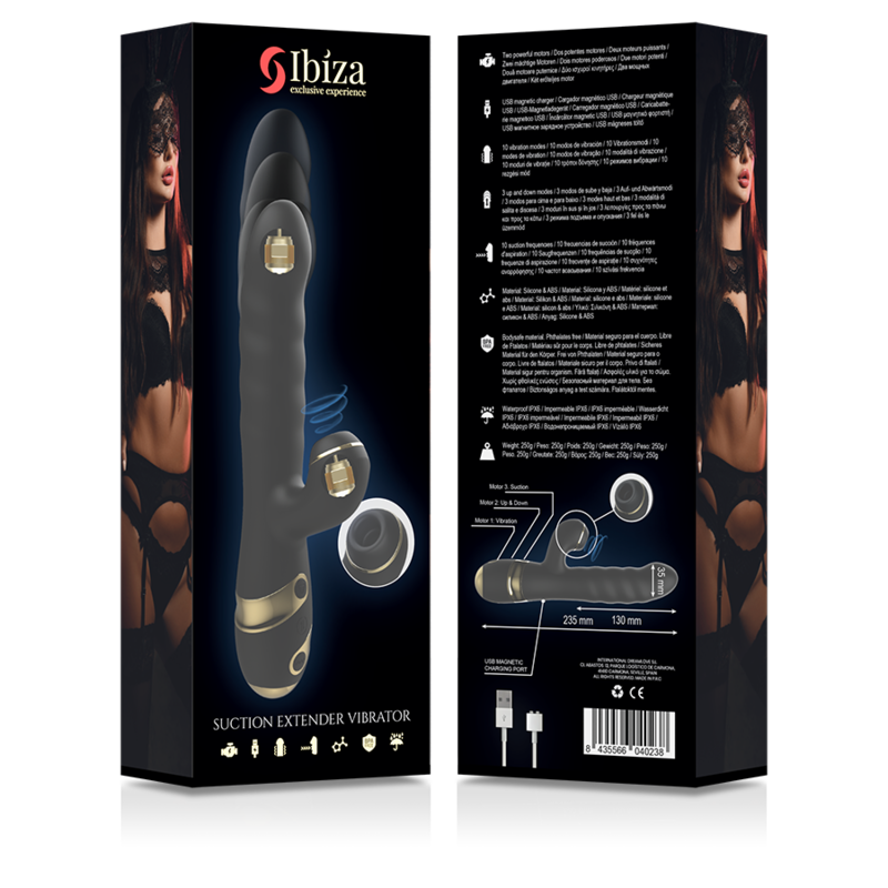 IBIZA - SUCTION EXTENDER VIBRATEUR UP&DOWN ASPIRATION CLITORIS POINT G 23 MODES
