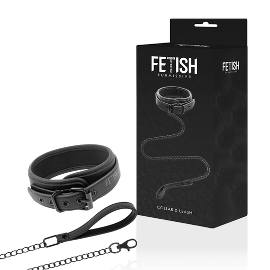 FETISH SUBMISSIVE - COLLIER CHAÎNE DOUBLURE EN NEOPRÈNE
