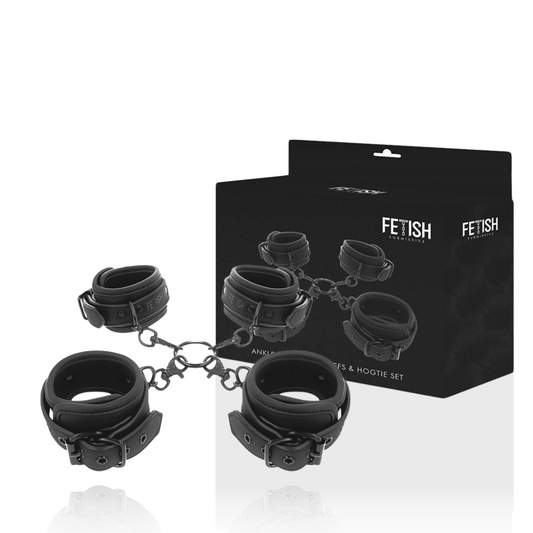 FETISH SUBMISSIVE - ENSEMBLE DE MENOTTES POUR MAINS ET CHEVILLES AVEC DOUBLURE EN NEOPRÈNE