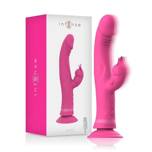 INTENSE - VIBROMASSEUR RABBIT JULIO VENTOUSE SILICONE ROSE