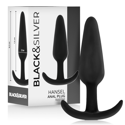 BLACK&SILVER - PLUG ANAL EN SILICONE TOUCHER VELOURS HANSEL