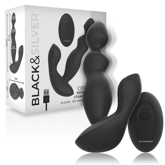 BLACK&SILVER - PLUG ANAL SILICONE CORA TELECOMMANDE