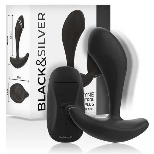 BLACK&SILVER - PLUG ANAL DWAYNE TÉLÉCOMMANDE EN SILICONE